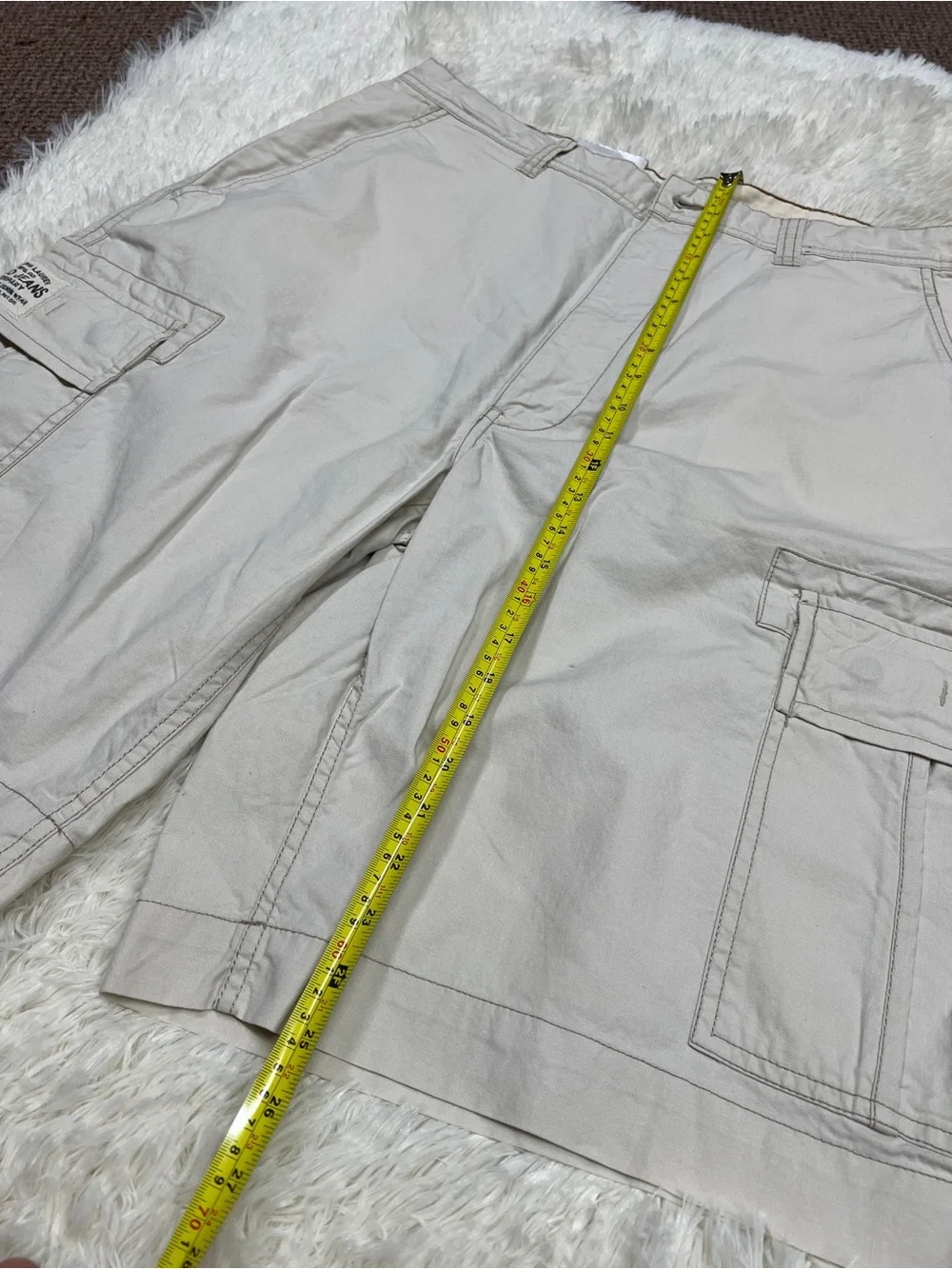 NWT Vintage Polo by Ralph Lauren Light Khaki Cargo Shorts NOS Snap Sewn Pockets